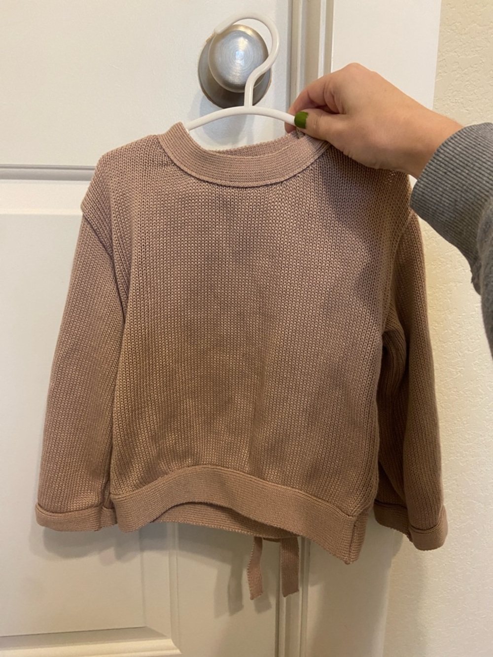 GB girls Mauve Crewneck Waffle-Knit Sweater